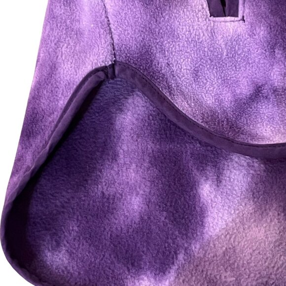 Green Tea Fleece Pullover Womens XL Purple Tie Dye Snap Neck Pockets Used - Picture 13 of 13